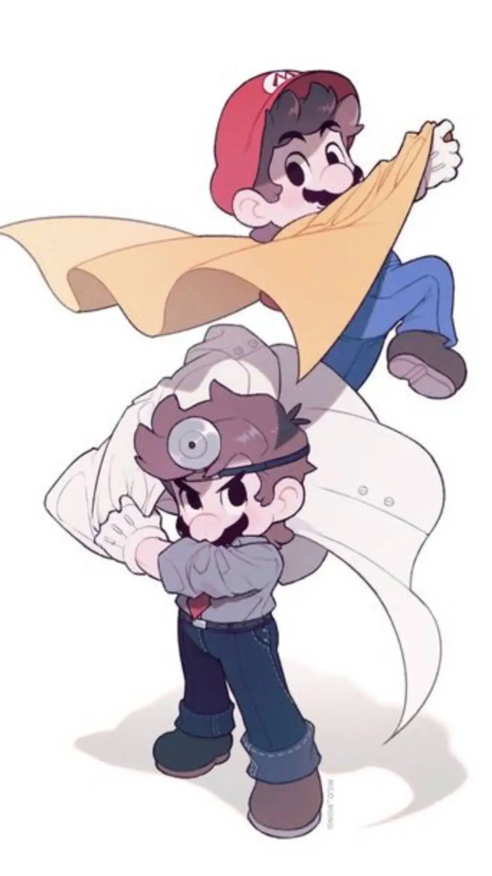 ai character: Dr Mario y Mario  background