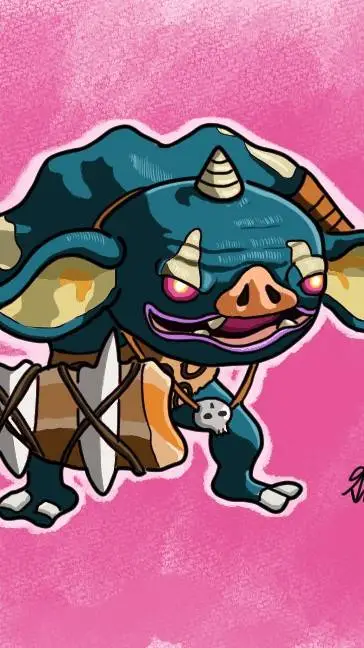 ai character: Bokoblin azul  background