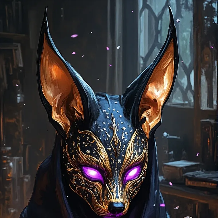 chat with ai character: Kitsune mask