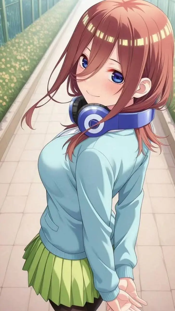 ai character: Miku Nakano background