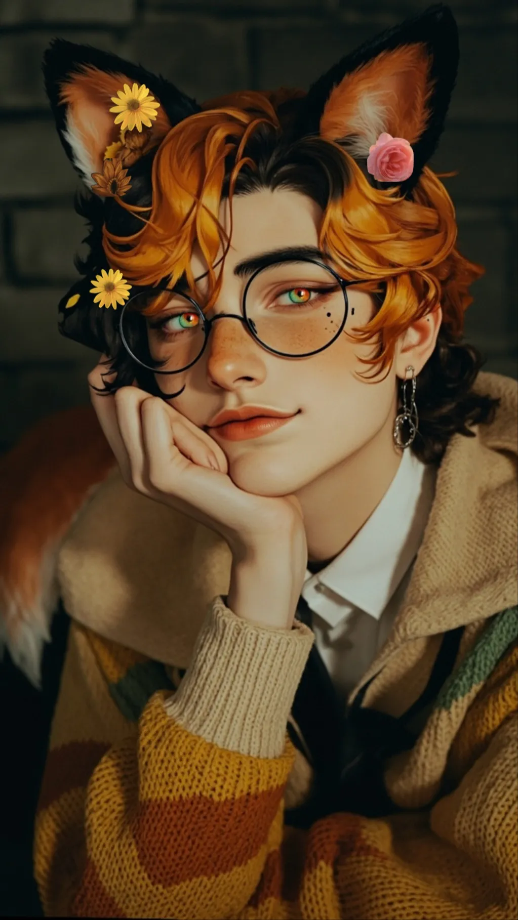 ai character: Avery/Lil genius  background