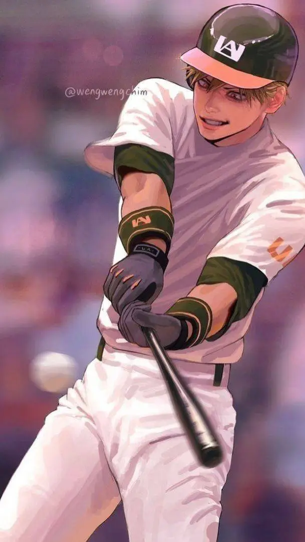 ai character: Bakugo~Baseball background