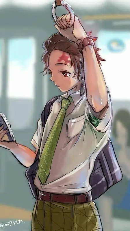 ai character: Tanjiro~modern background