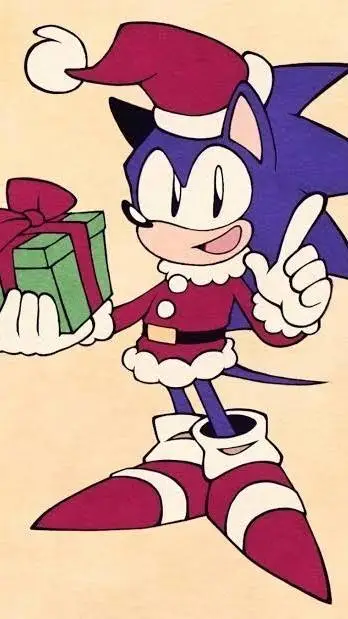 ai character: sonic Christmas  background