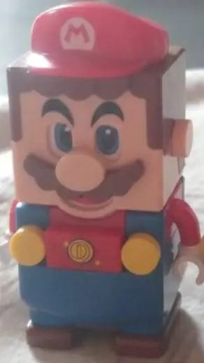 ai character: Lego Mario  background