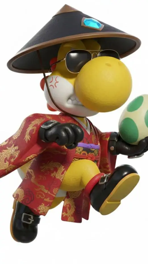 ai character: Yoshi yellow  background