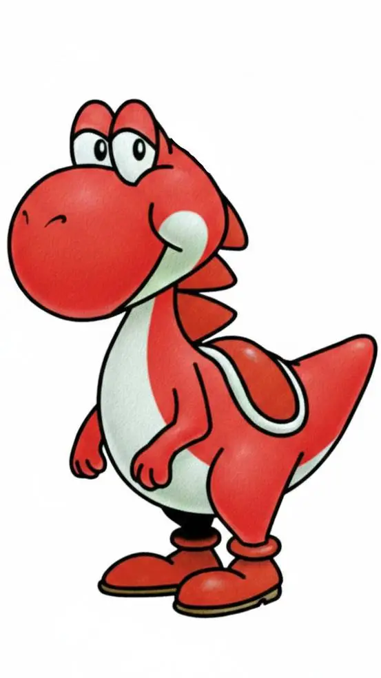 ai character:  Yoshi Red background