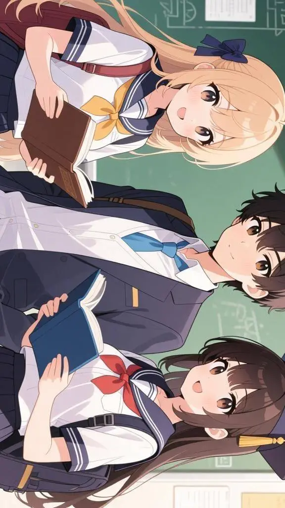 ai character: 学霸三人组 background