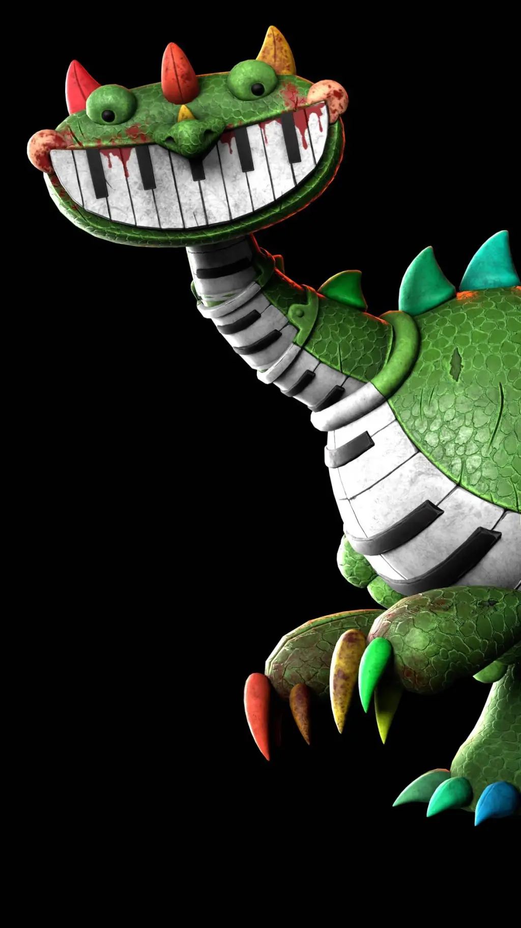 ai character: pianosaurio background