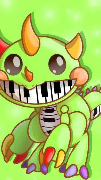 ai character: pianosaurio background