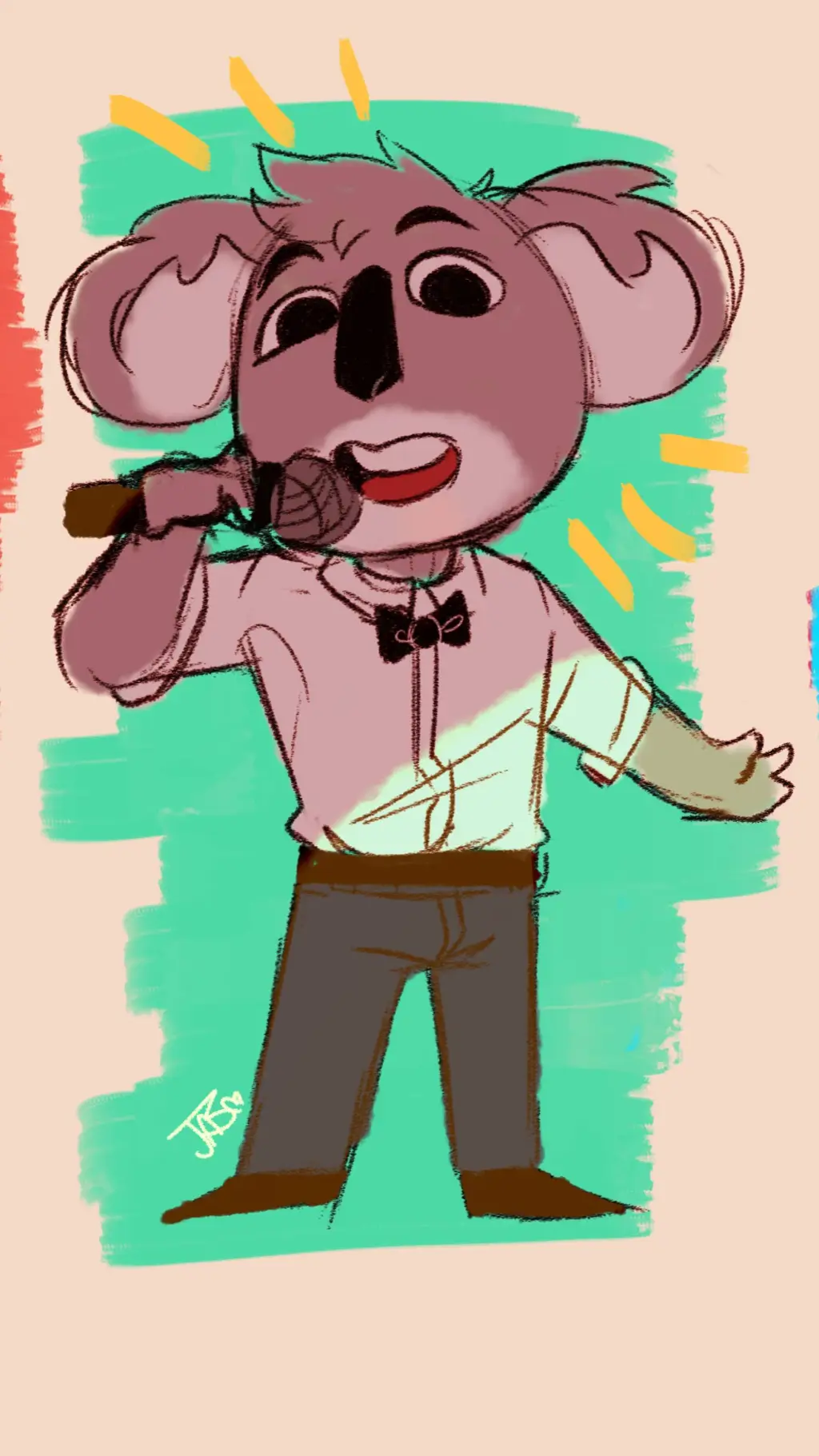 ai character: Buster Moon  background