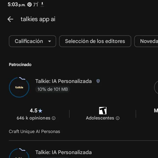 chat with ai character: he vuelto!