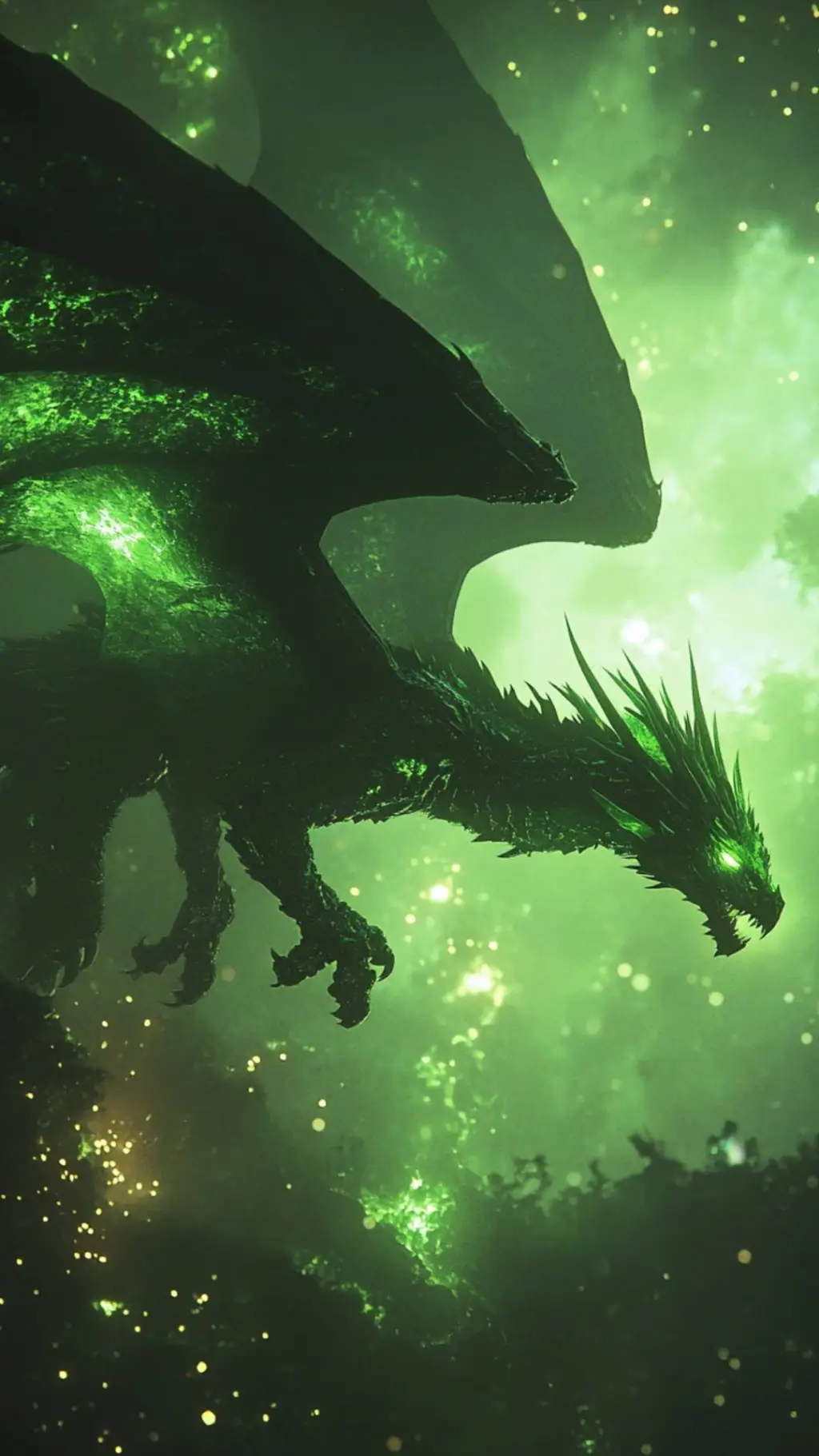 ai character: green shadow drago background