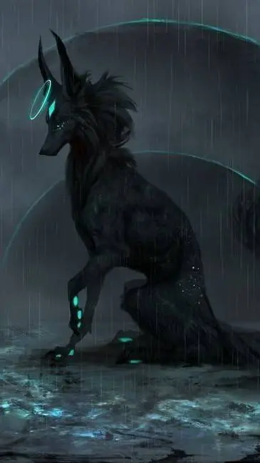 ai character: Moonlight black background