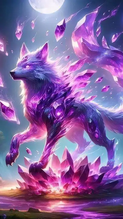 ai character: purple Crystal⚛ background