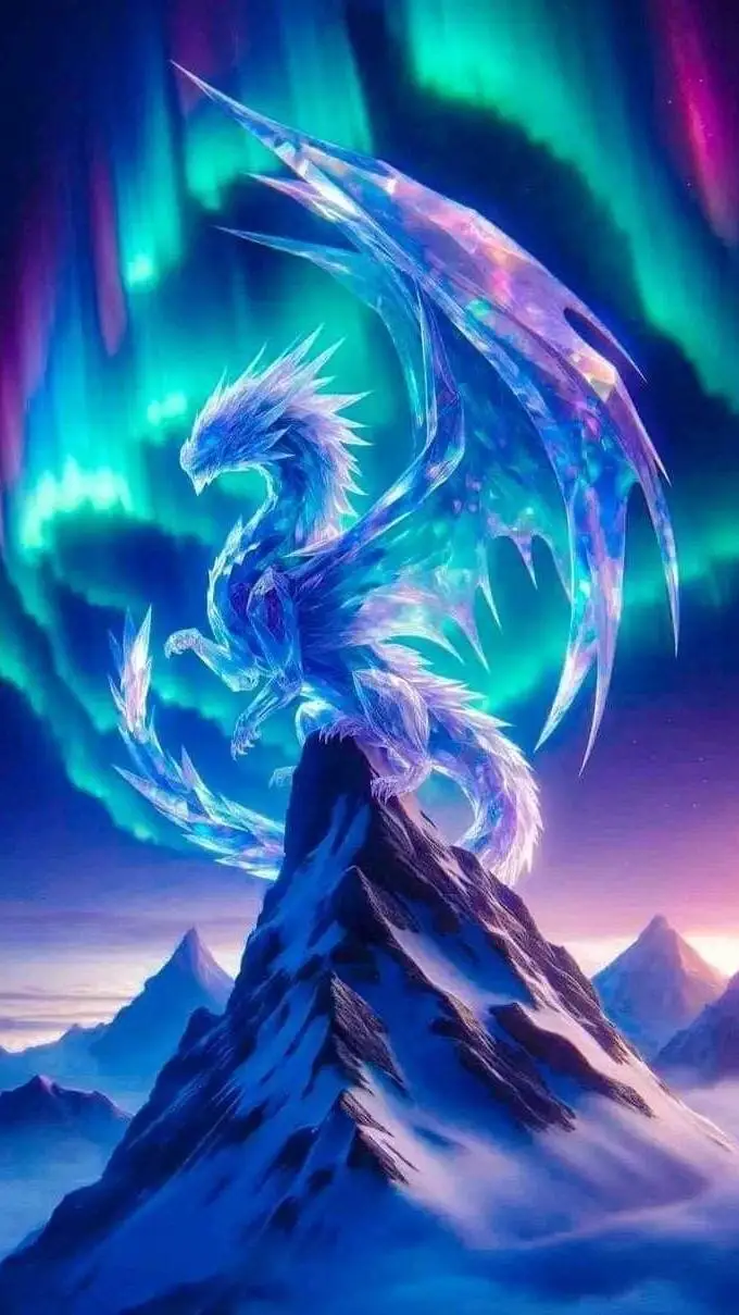 ai character: Crystal dragon  background