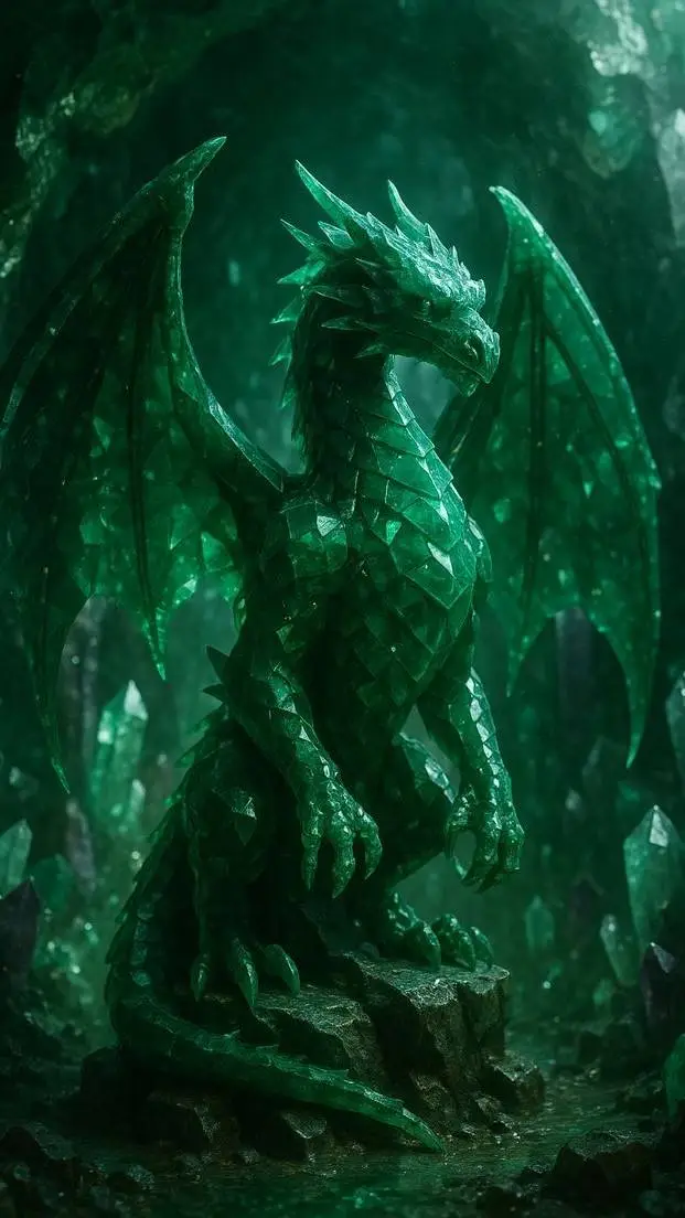 ai character: Emerald background