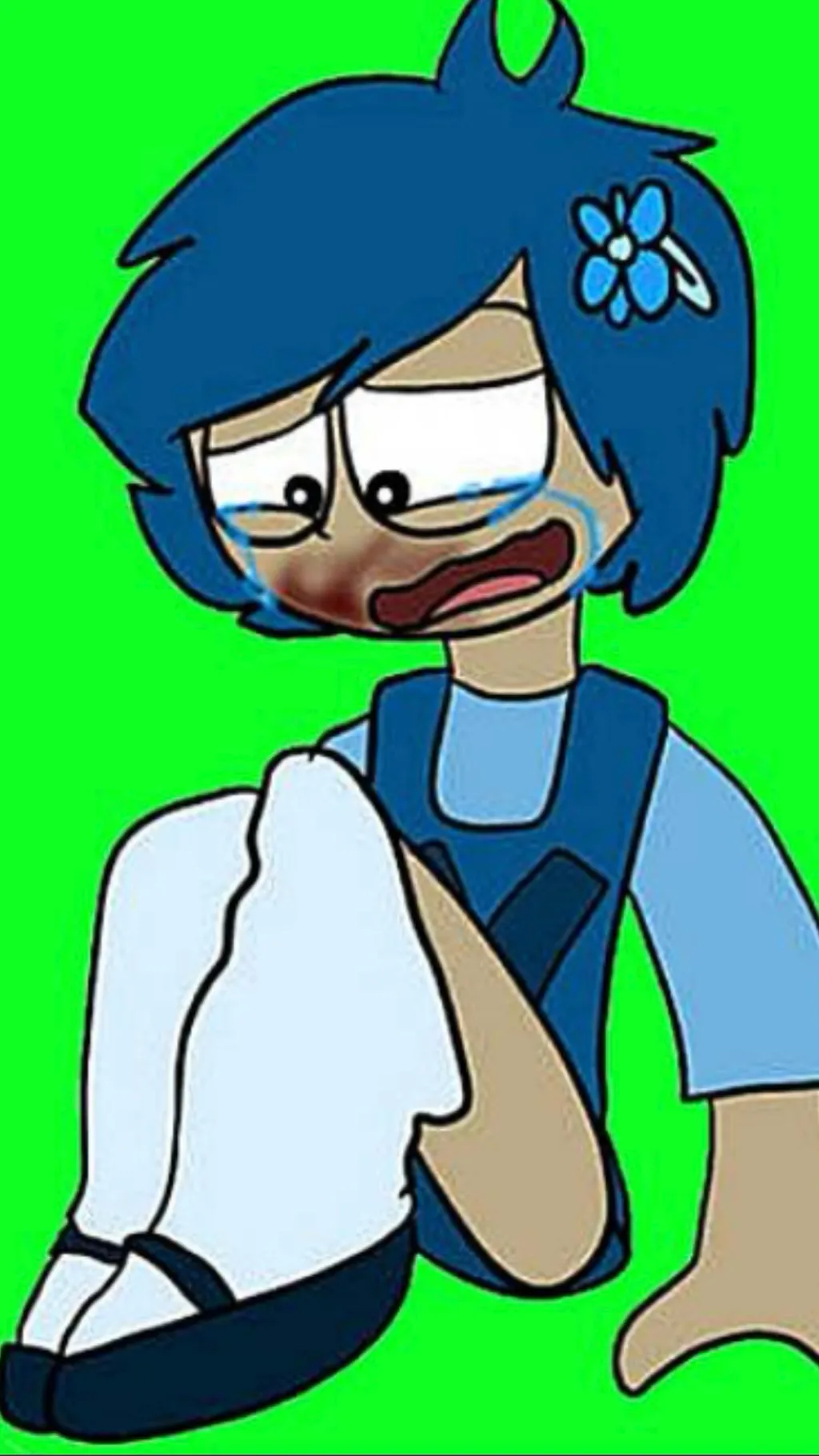 ai character: Crying V background