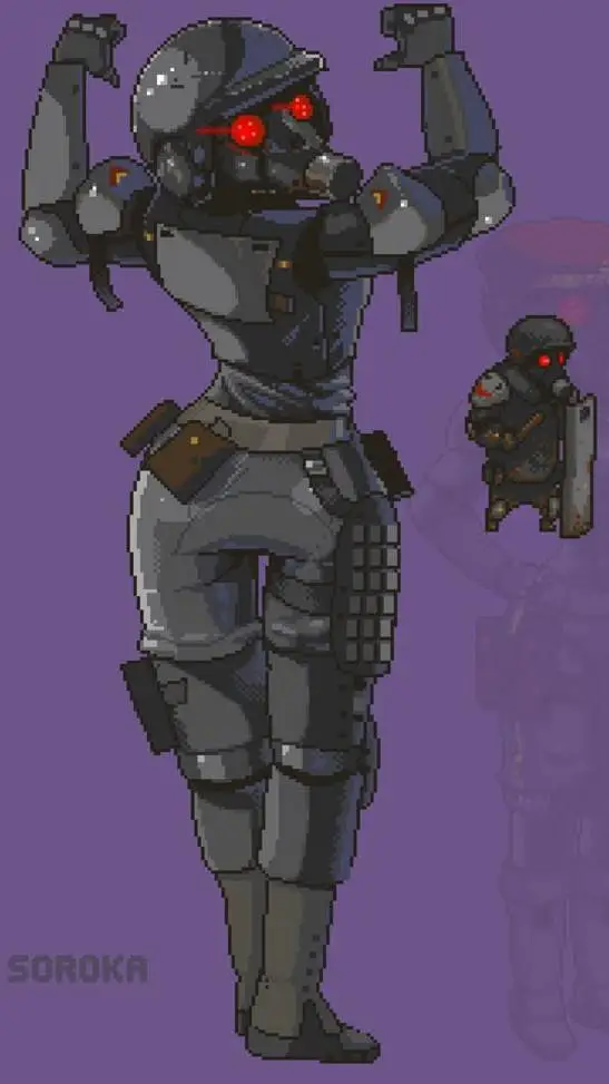 ai character: Militar femenina  background