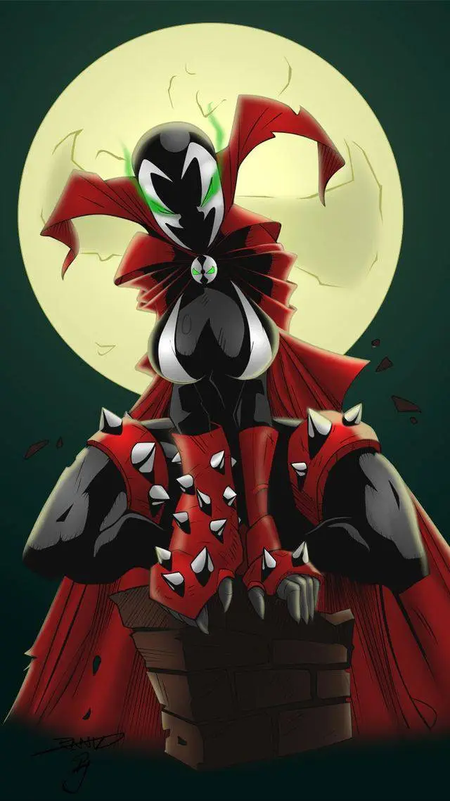 ai character: SPAWN💚 background