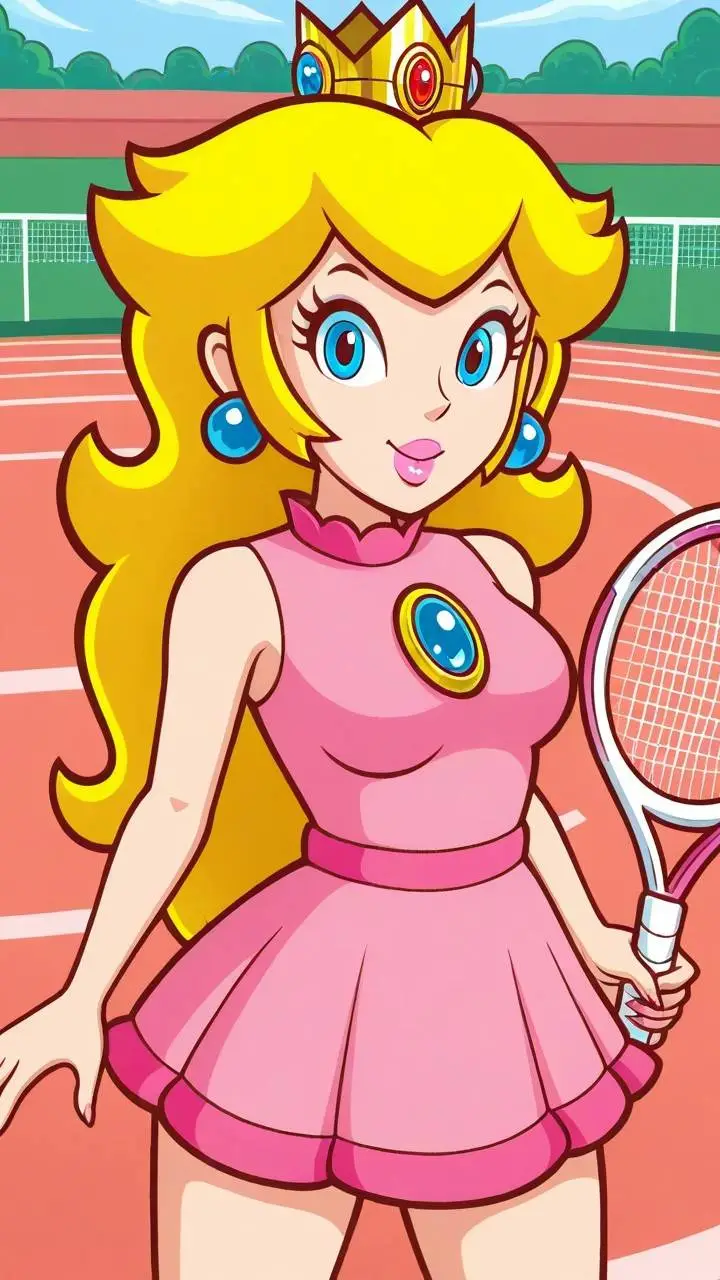 ai character: princess peach background