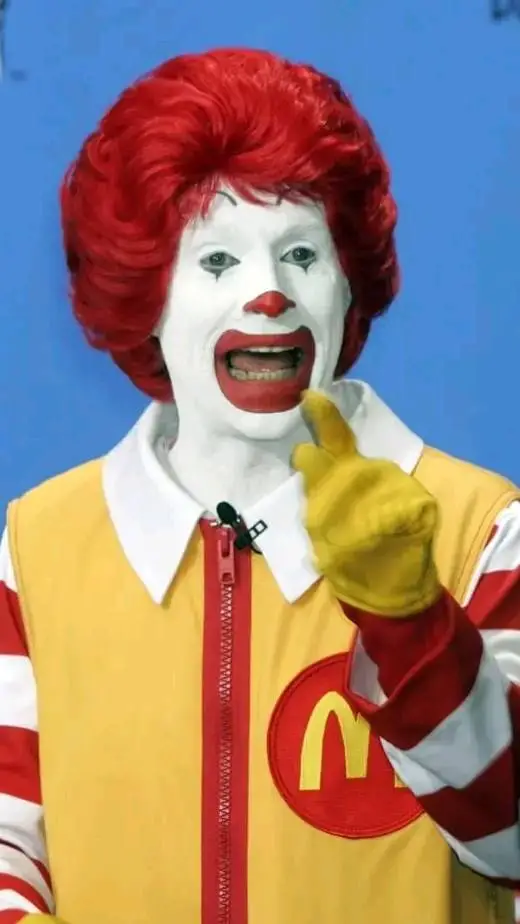 ai character: Ronald McDonald background