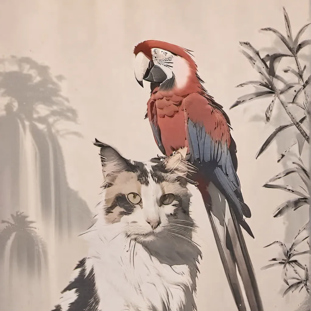 chat with ai character: {😺Cat and Parrot🐦}