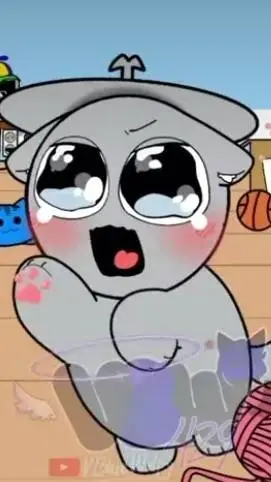 ai character: crying clukr cat background