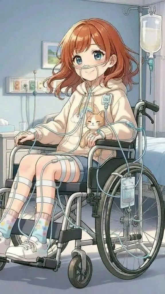 ai character: sick girl background
