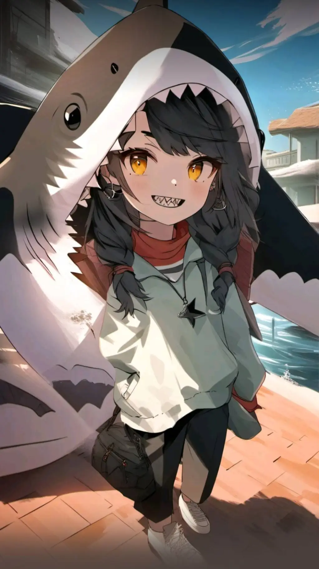 ai character: shark infection  background