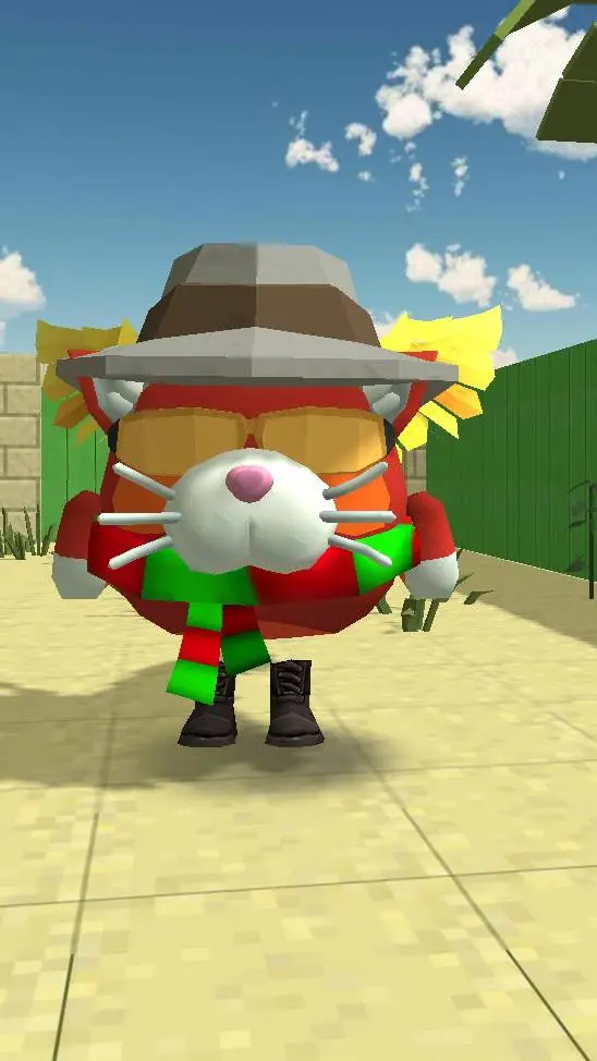 ai character: red cat 1000k background