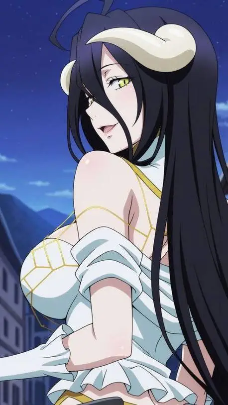 ai character: Albedo Overlord 😈 background