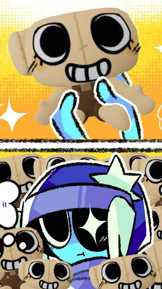 ai character: MOONSHELL!!🩵🧡 background