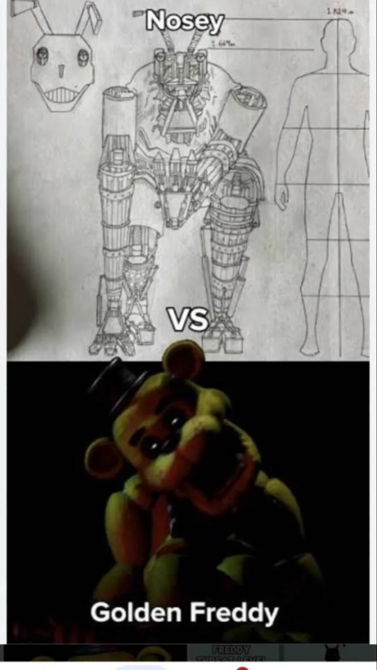 ai character: Me vs goldenFreddy background