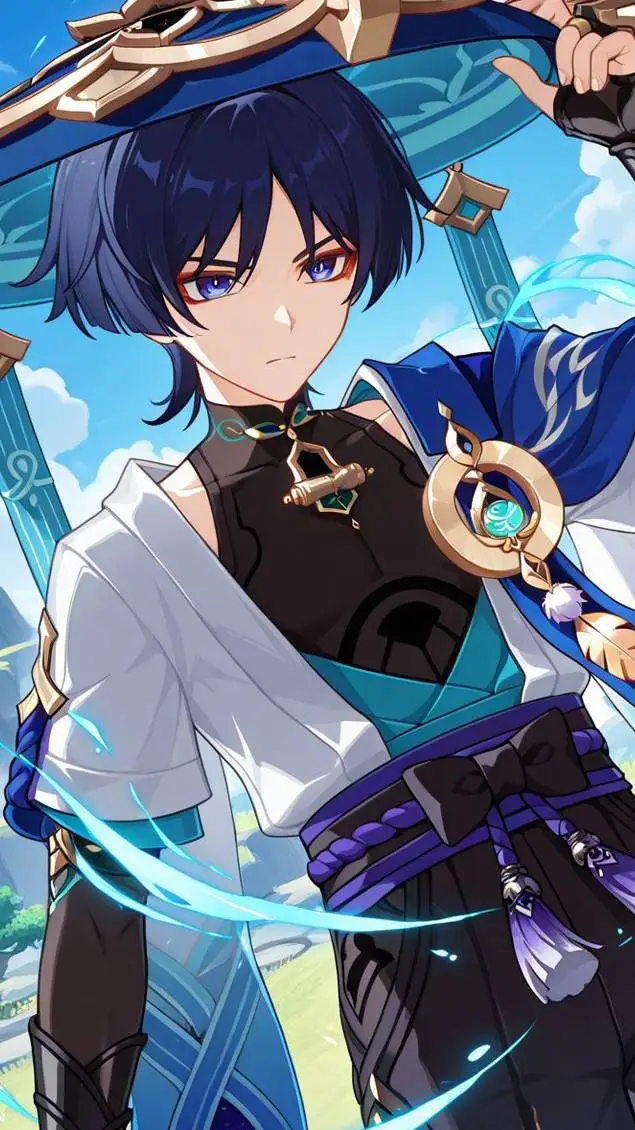 ai character: Genshin valentines background