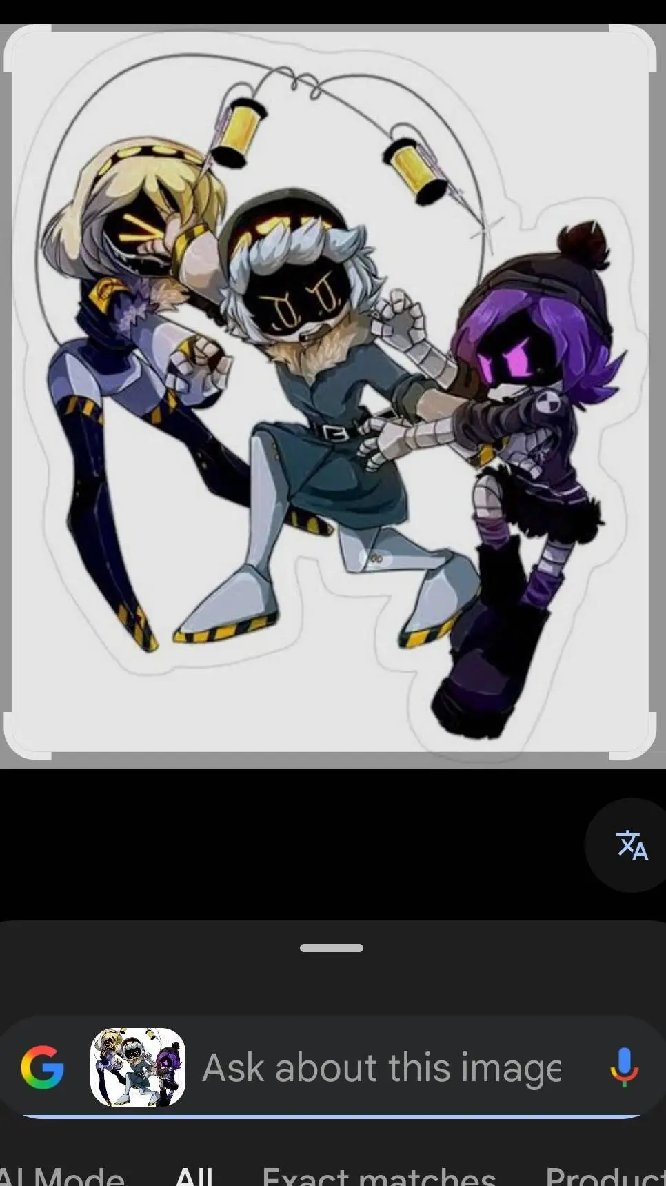 ai character: N AND V and UZI background