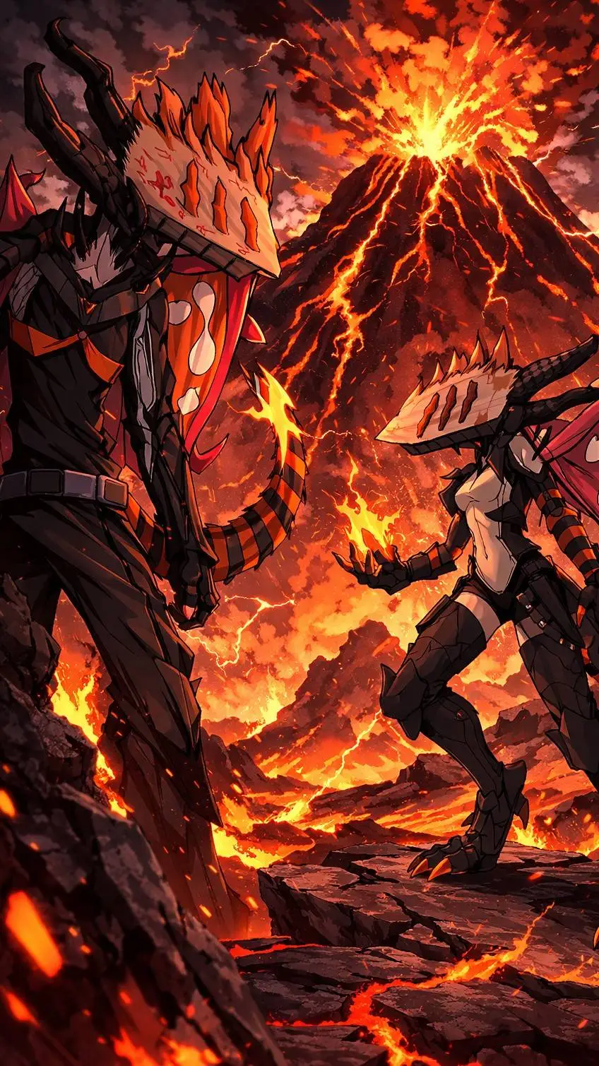 ai character: Infernia Dragon🐉🔥 background