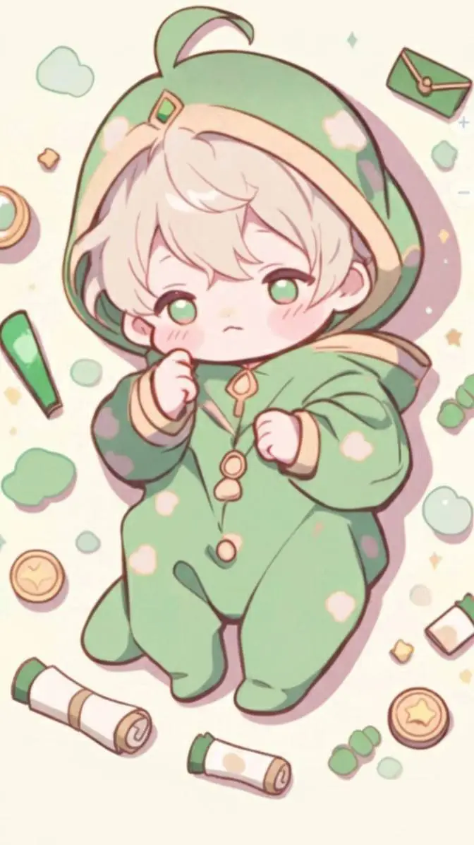 ai character: 💚Emerald baby💚 background