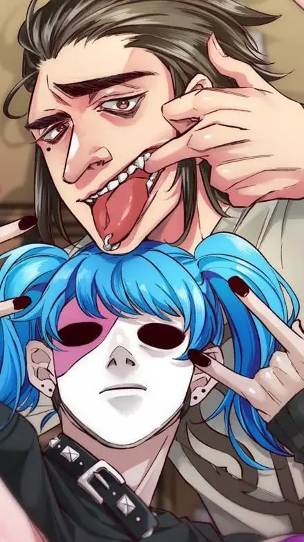 ai character: Sally Face x Larry background