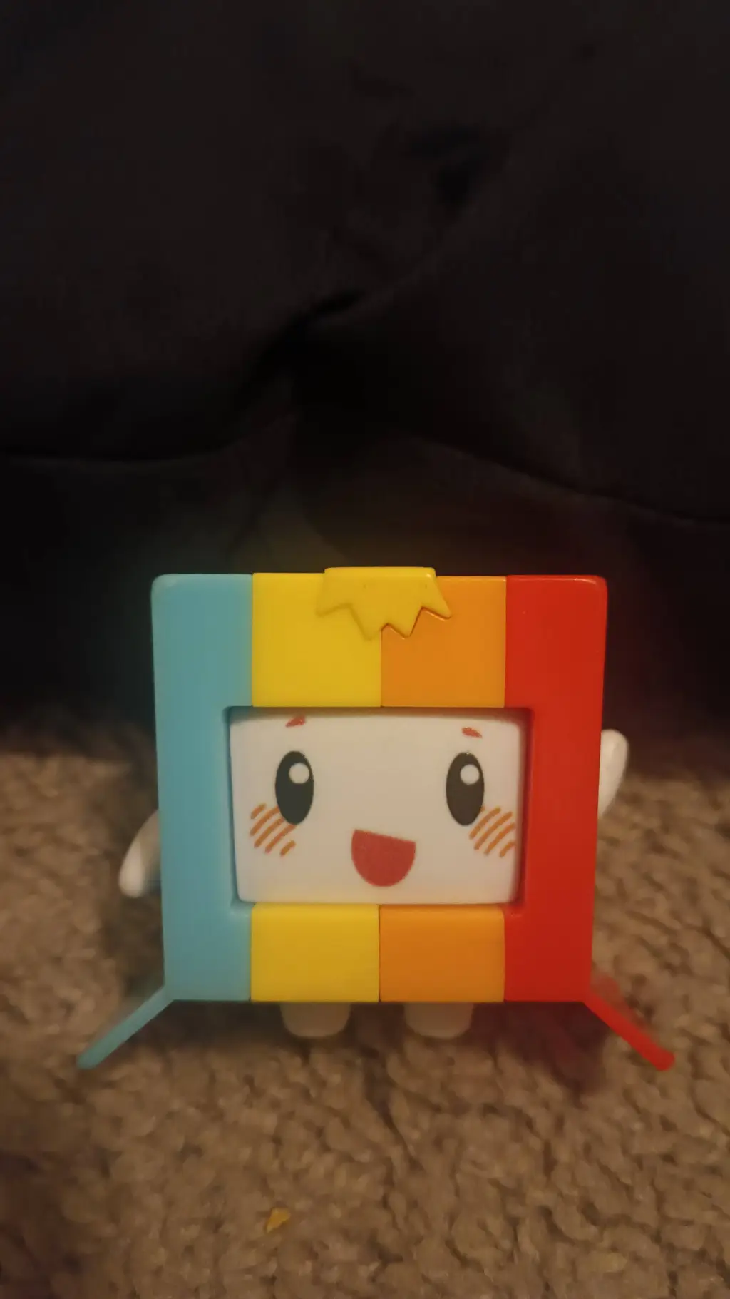 ai character: rainbow boxy background