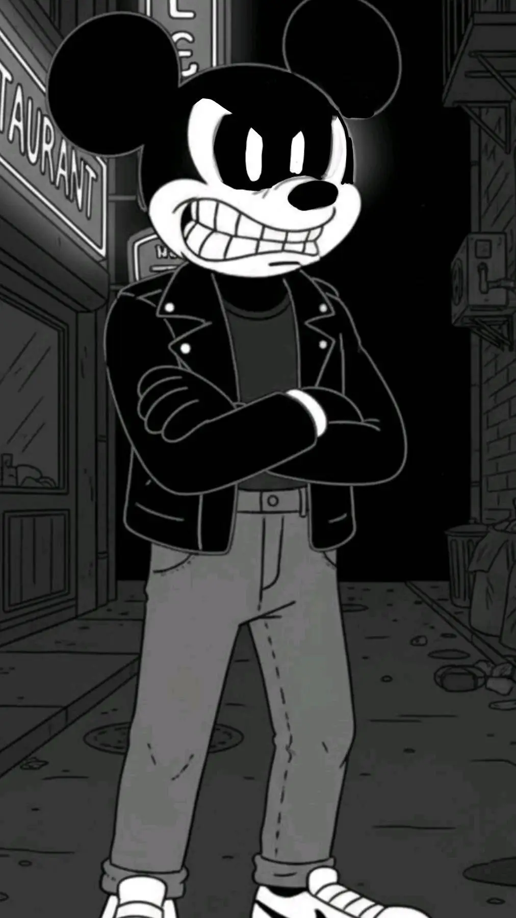 ai character: mickeys mouser. background