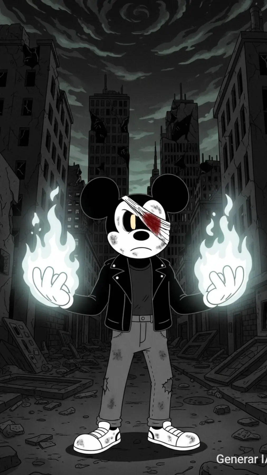 ai character: mickeys mouser  background