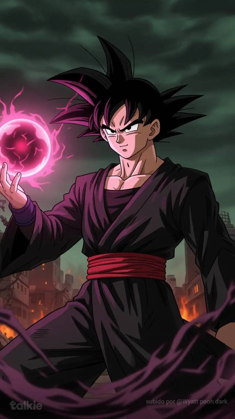 ai character: Gokú black background