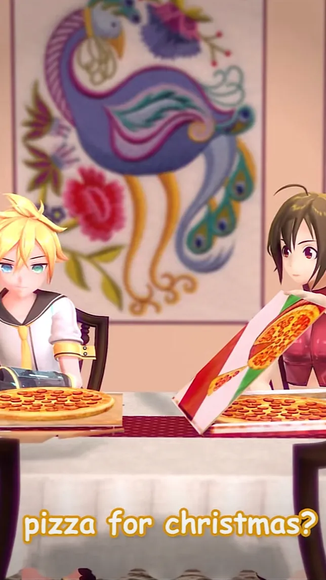 ai character: Vocaloid Christmas background