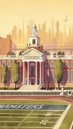 ai character: Metropolis high.  background