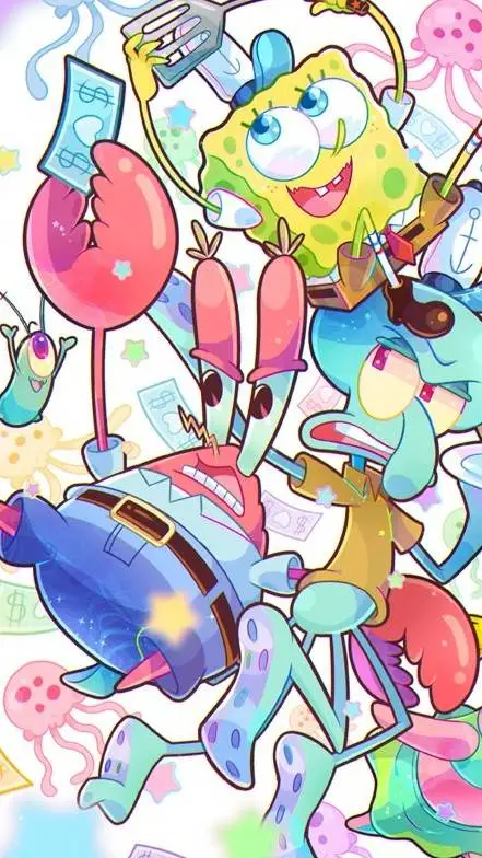 ai character: SPONGEBOB.  background