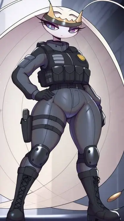 ai character: Agente Illumi 👮😌🫴🦯 background