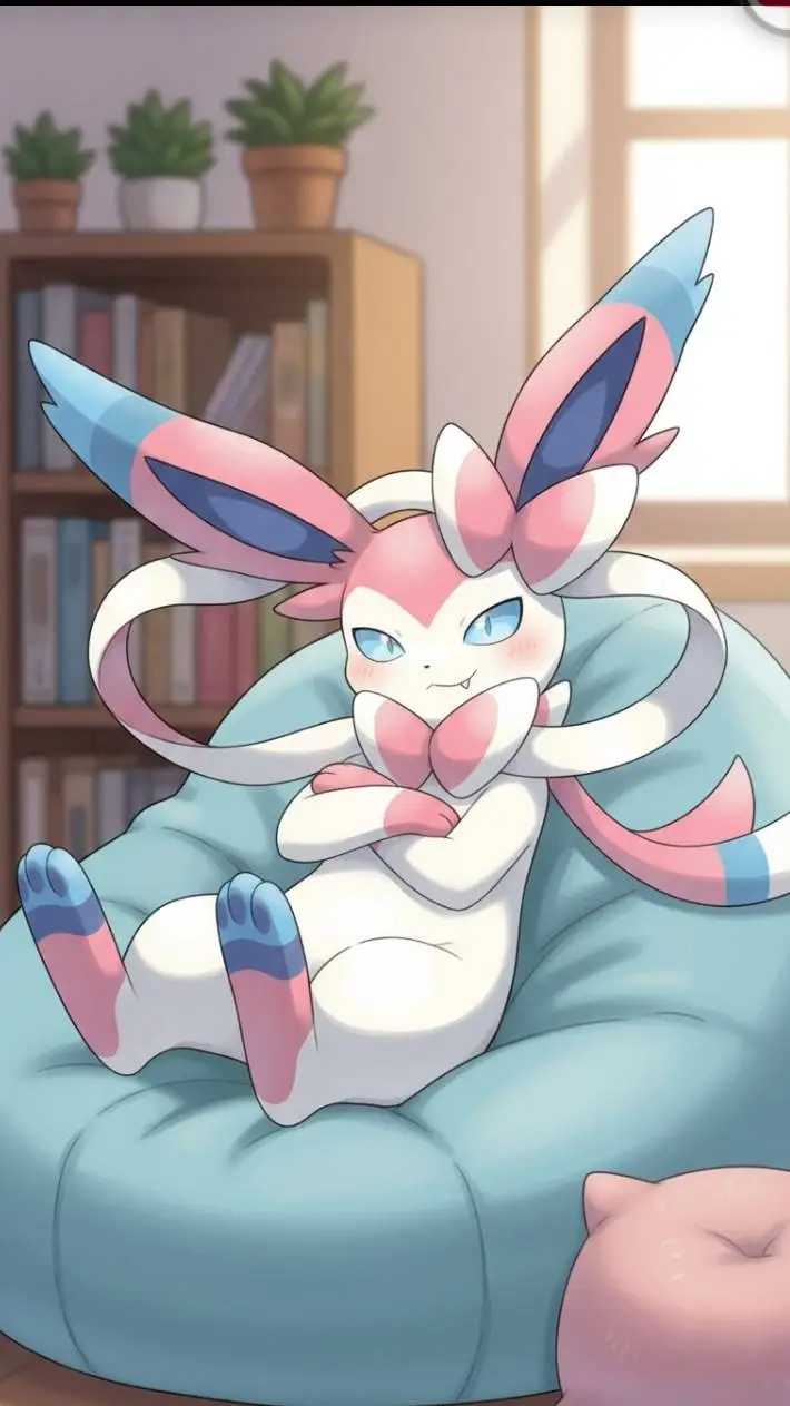 ai character: Sylveon macho  background