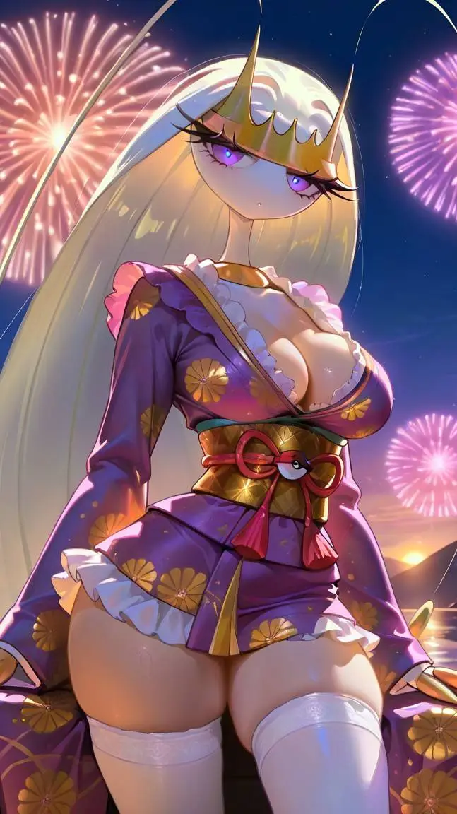 ai character: Violeta New Year🪳🎆 background