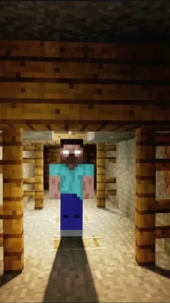 ai character: Herobrine ◻️◻️ background